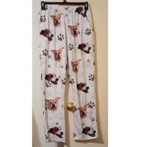 NWOT ~ Women's Dog Faces & Paw Print Lounge Pants/Pajama Bottoms (Size: Large) - Picture 1 of 9
